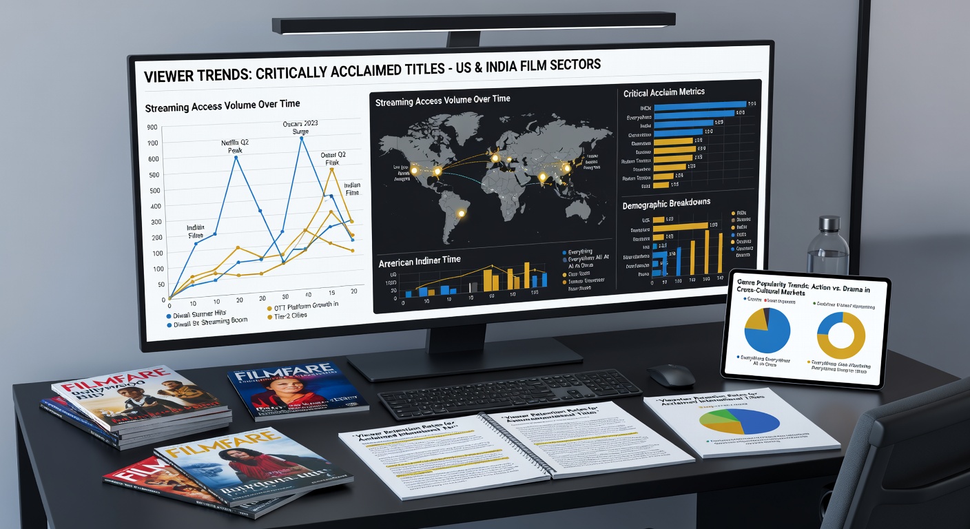 Chart comparing access metrics for Hollywood and Bollywood acclaimed titles on digital platforms