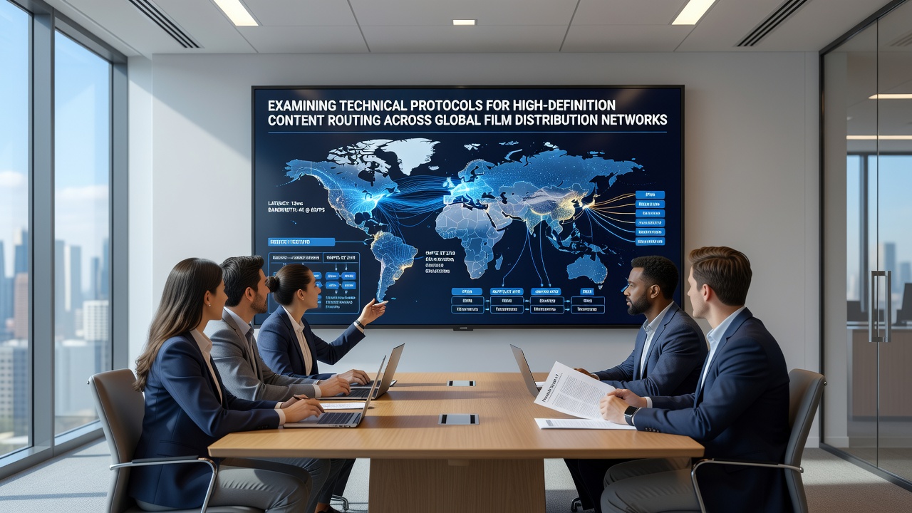 Global film distribution network routing equipment and monitoring systems