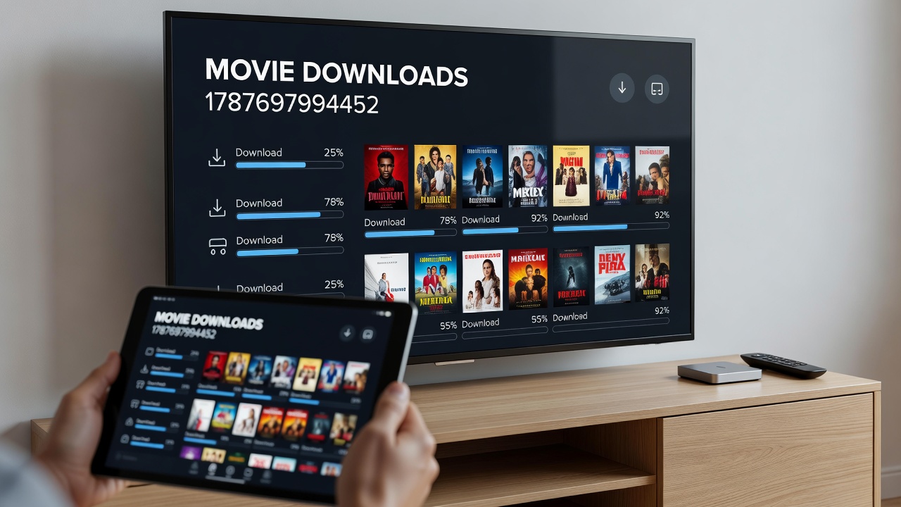 Users engaging with legal movie download services on tablets and smartphones