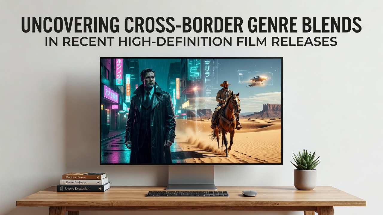 High-definition film still showing cross-cultural elements in a blended genre scene